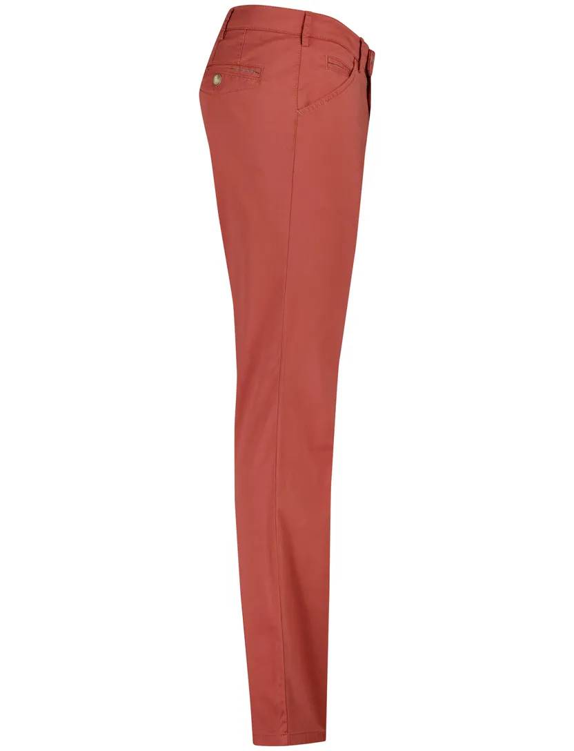 Meyer Chicago 5-pocket Pantalon katoen rood perfect fit zonder omslag