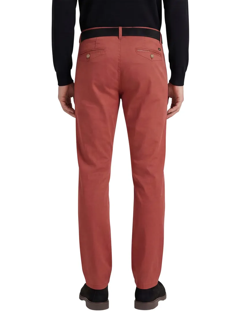Meyer Chicago 5-pocket Pantalon katoen rood perfect fit zonder omslag