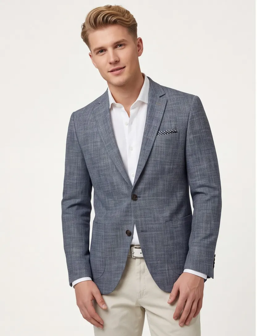 Portofino colbert blauw viscose