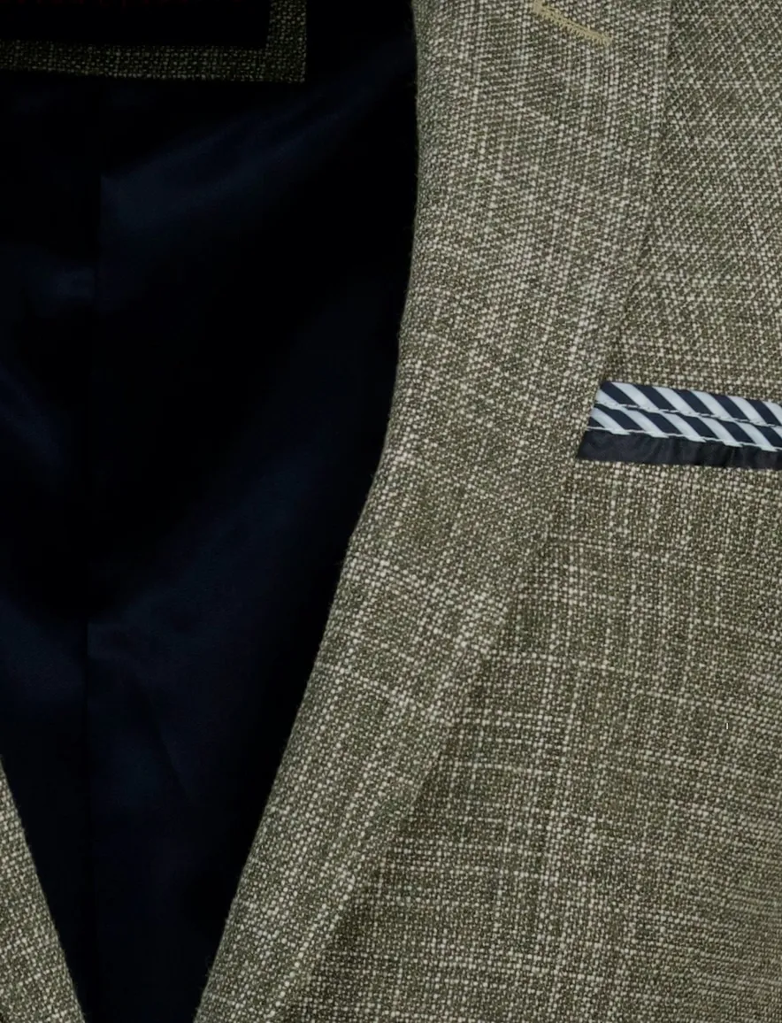 Portofino colbert bruin/groen viscose
