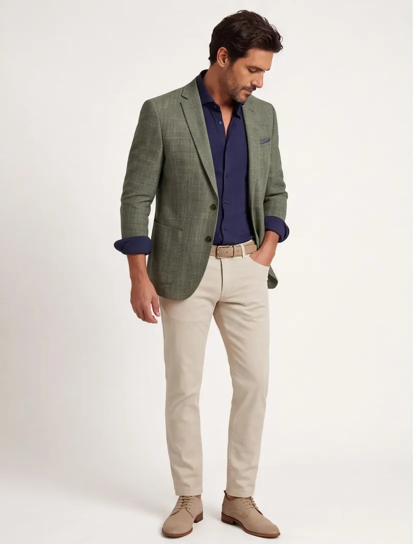 Groen Portofino colbert viscose