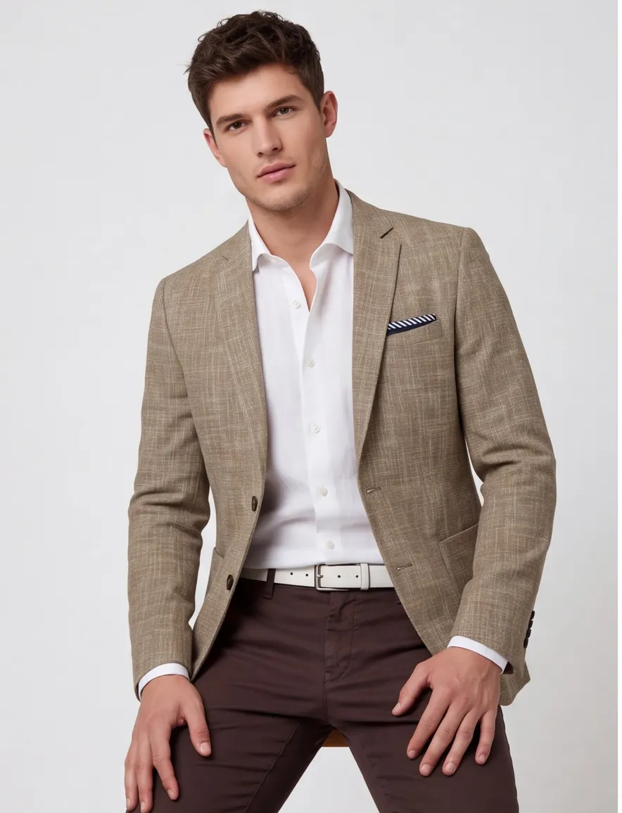 Portofino Leek jacket drop camel normale fit