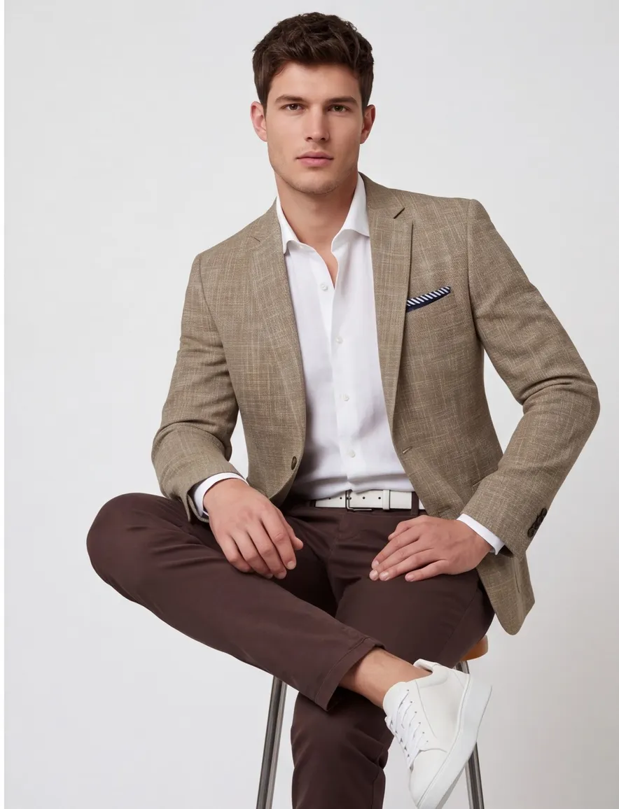 Portofino Leek jacket drop camel normale fit