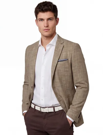 Portofino Portofino Leek jacket drop camel normale fit