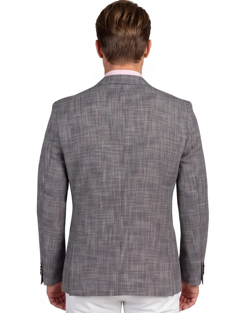 Portofino Leek jacket drop grijs geprint normale fit