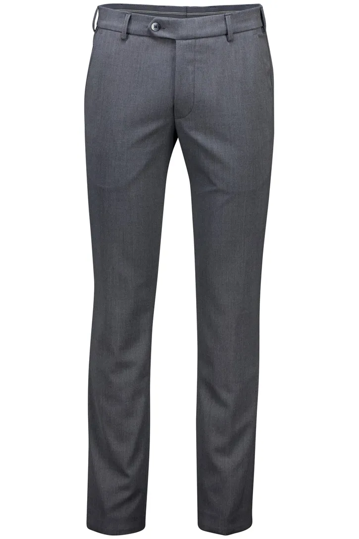 Meyer Bonn Pantalon wol grijs flatfront