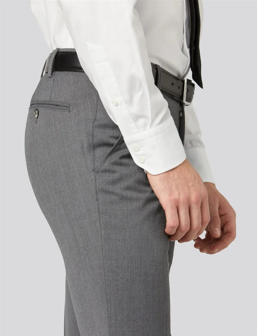 Meyer Bonn Pantalon wol grijs flatfront