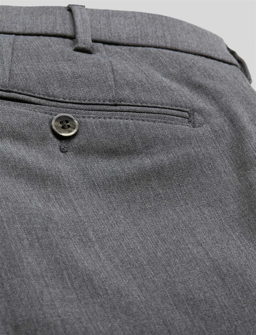 Meyer Bonn Pantalon wol grijs flatfront