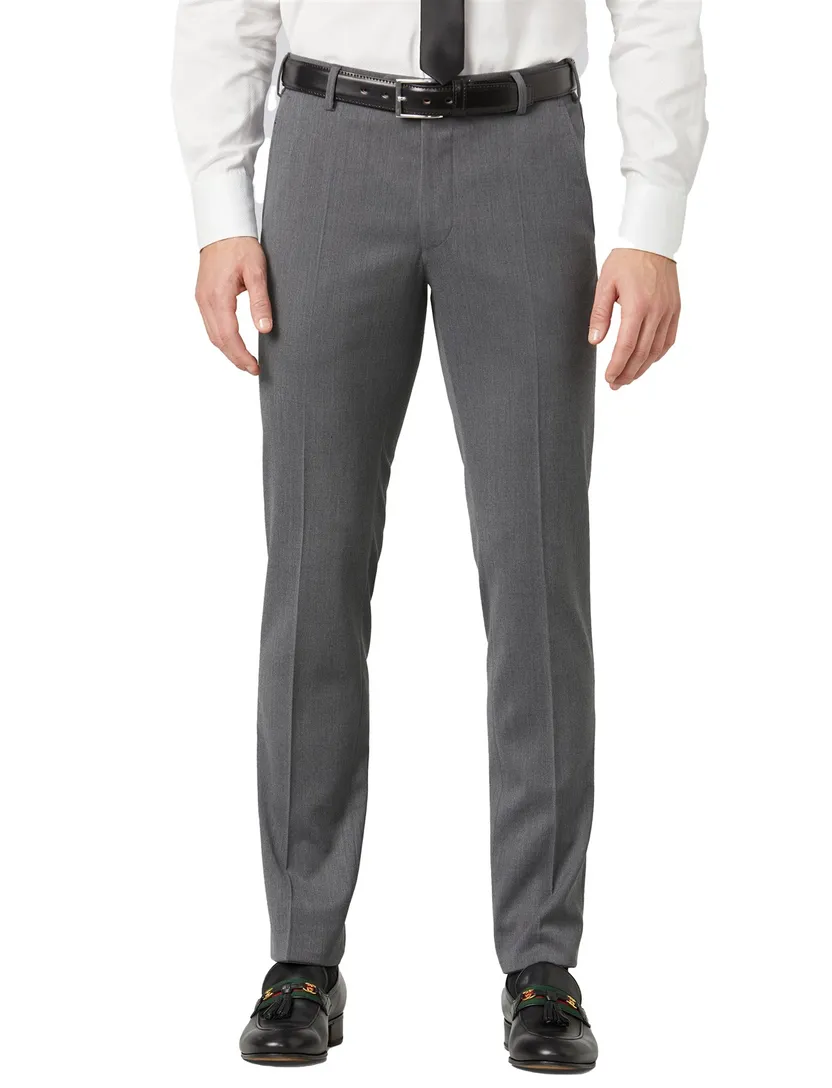 Meyer Bonn Pantalon wol grijs flatfront