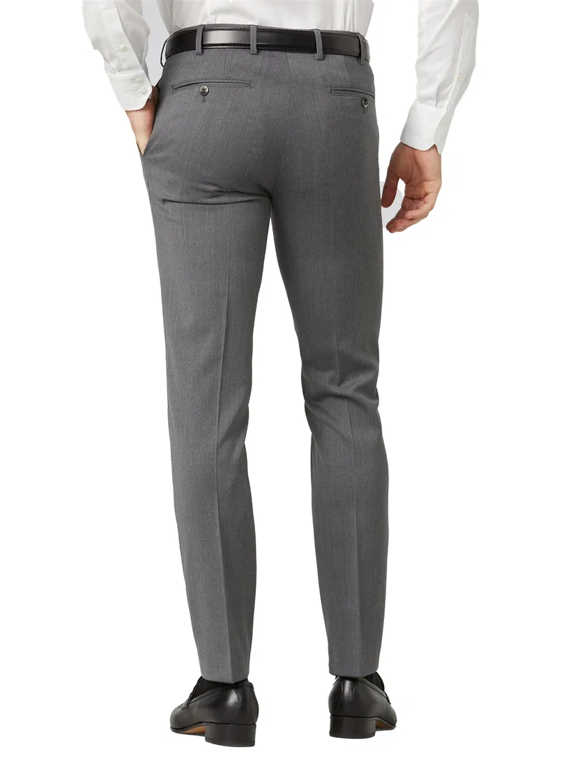 Meyer Bonn Pantalon wol grijs flatfront