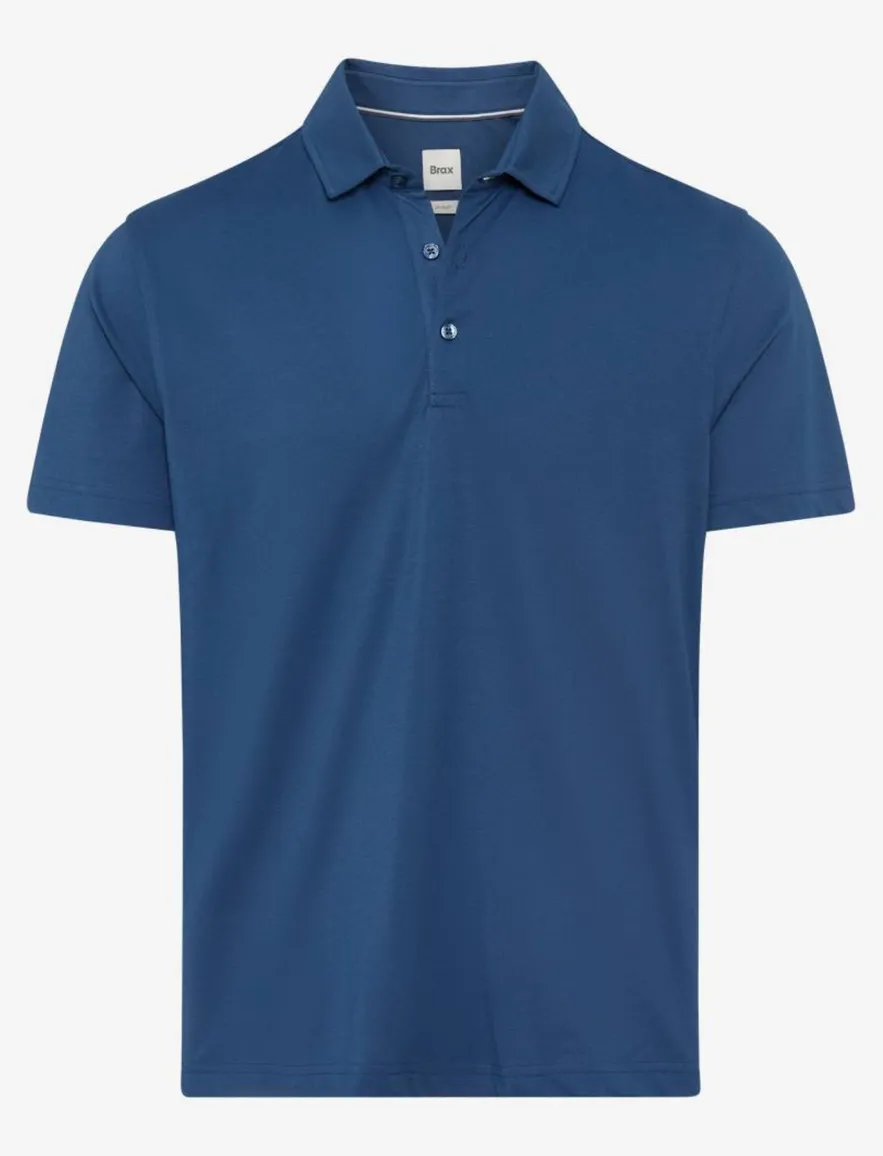 Brax poloshirt blauw katoen