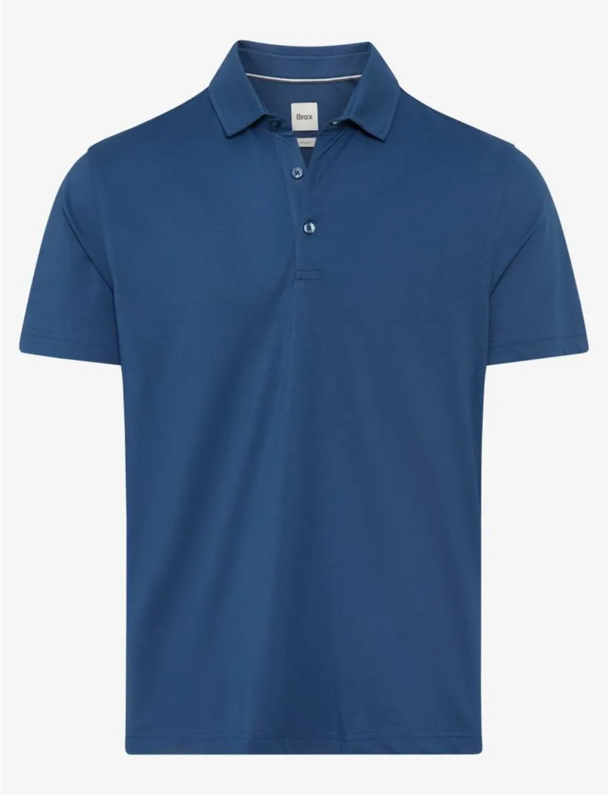 Brax poloshirt blauw katoen