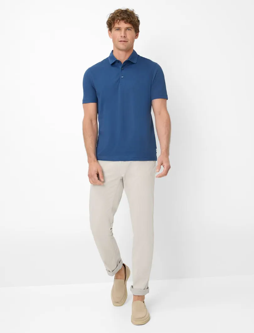 Brax poloshirt blauw katoen