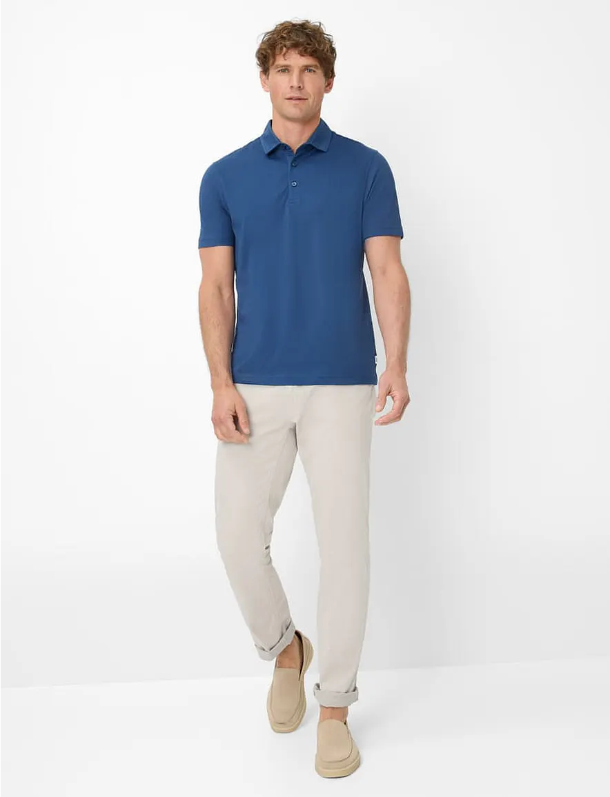 Brax poloshirt blauw katoen