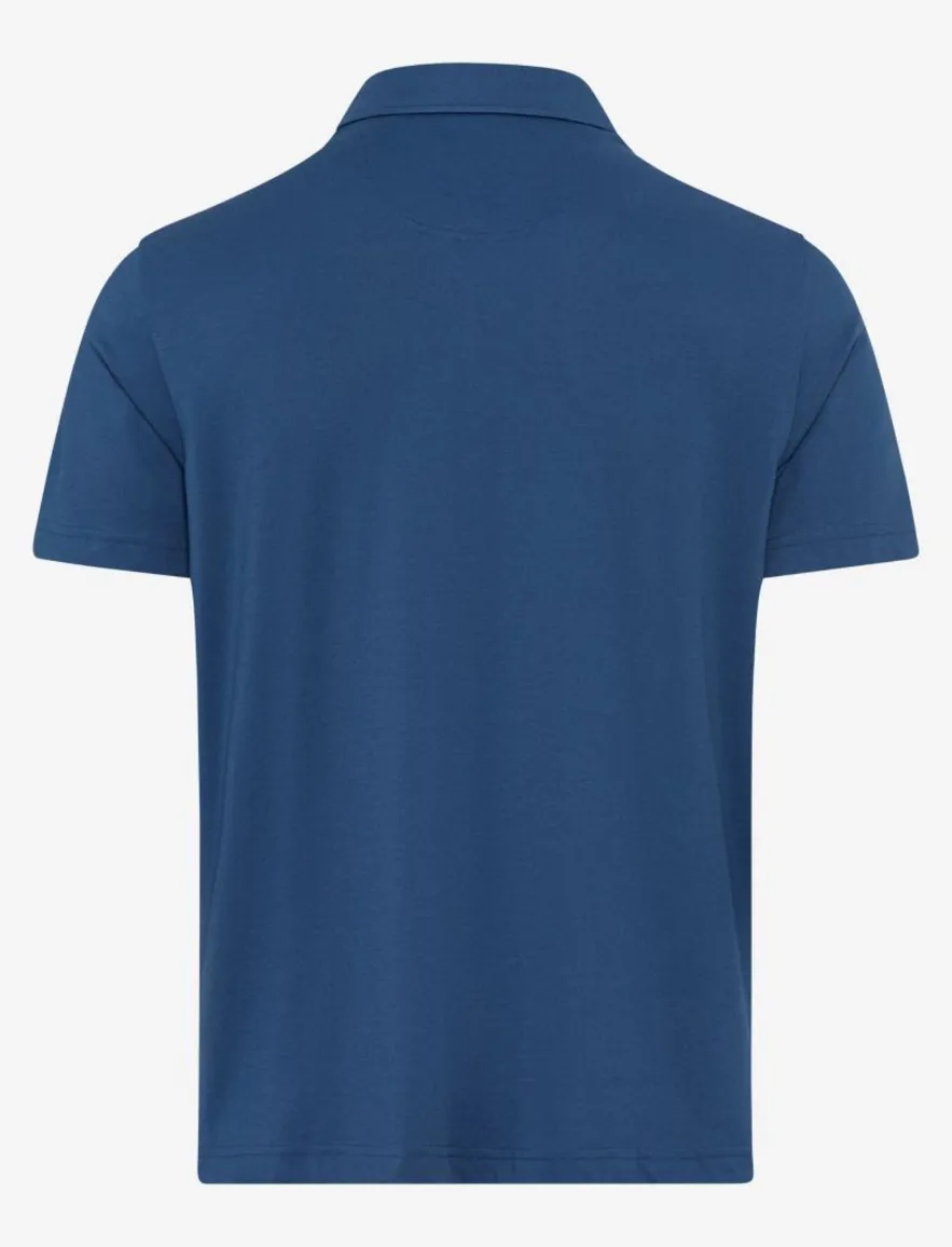Brax poloshirt blauw katoen