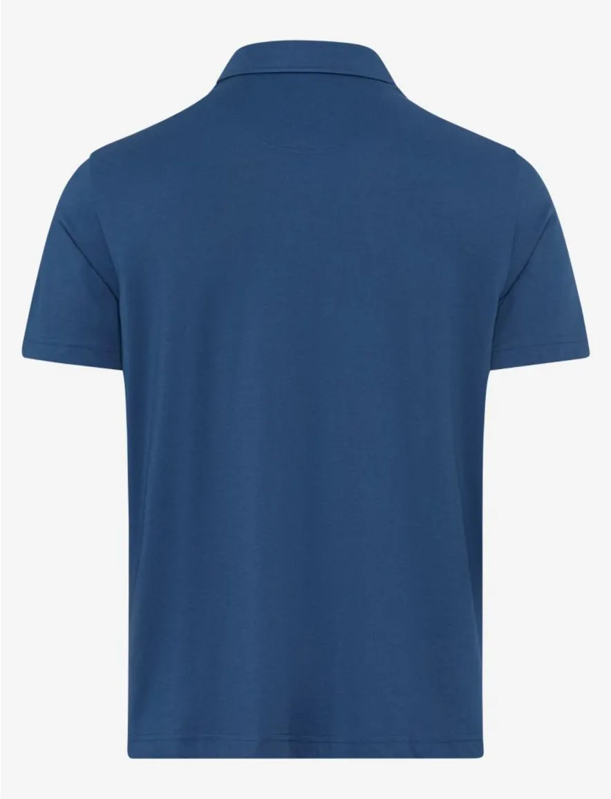 Brax poloshirt blauw katoen