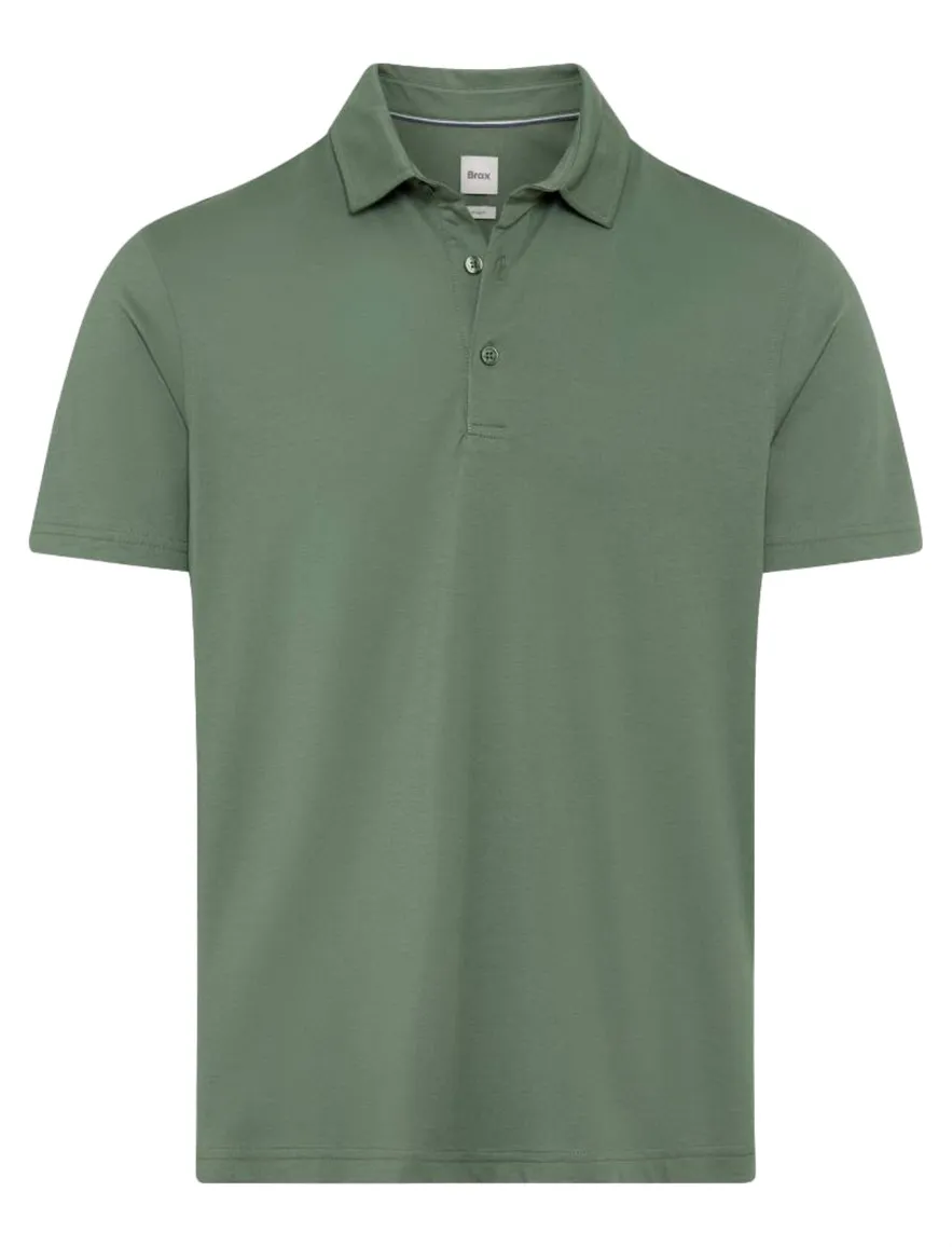 Brax Polo groen korte mouw effen