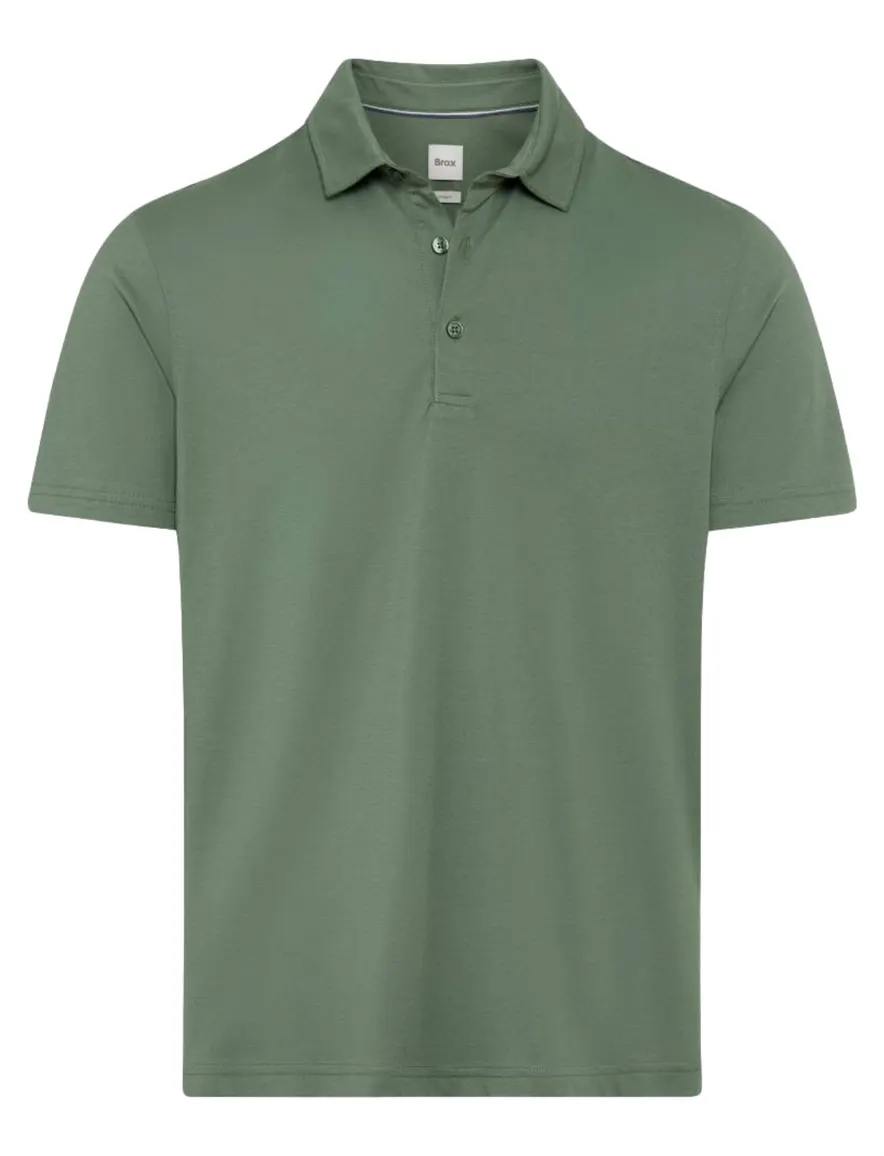 Brax Polo groen korte mouw effen