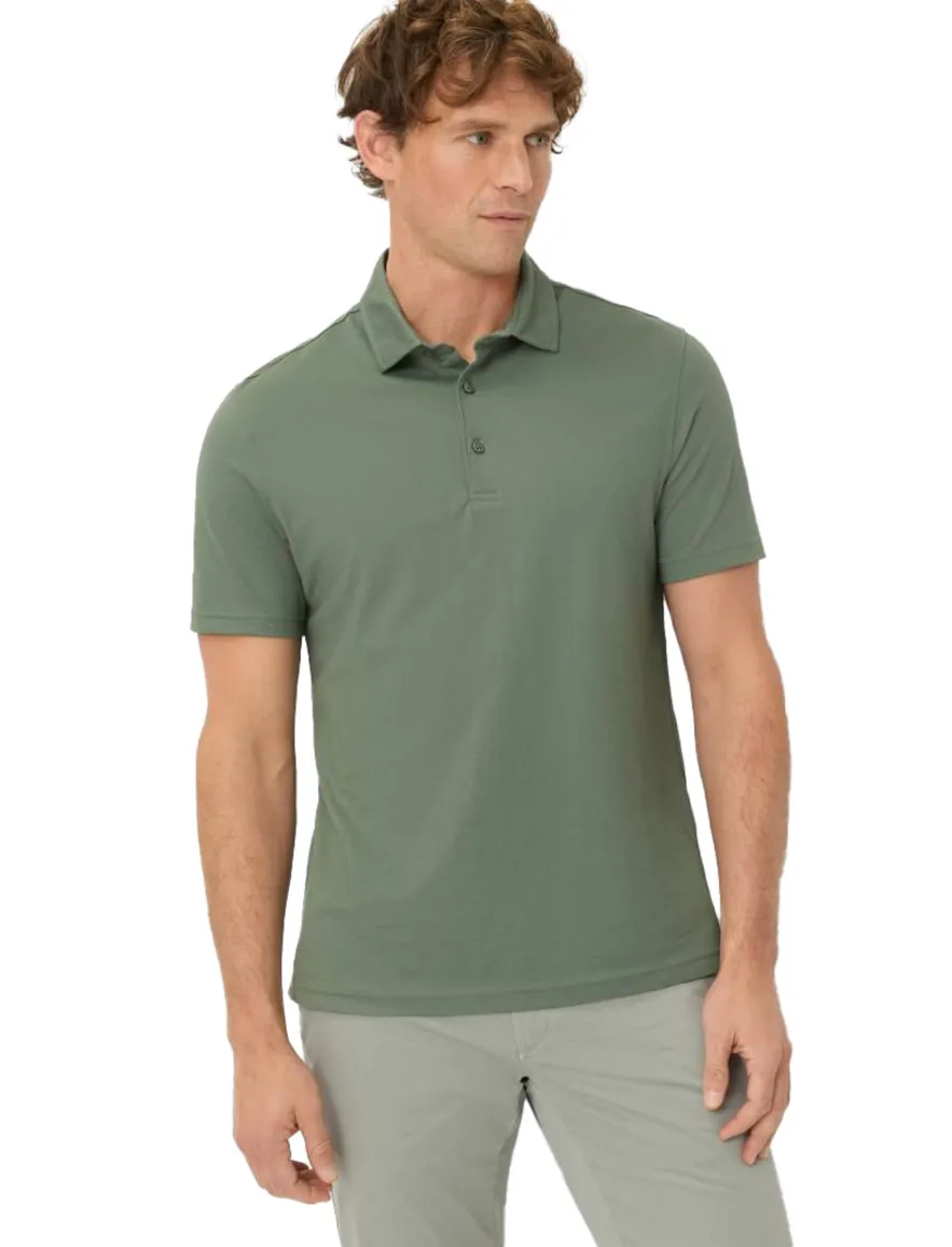 Brax Polo groen korte mouw effen