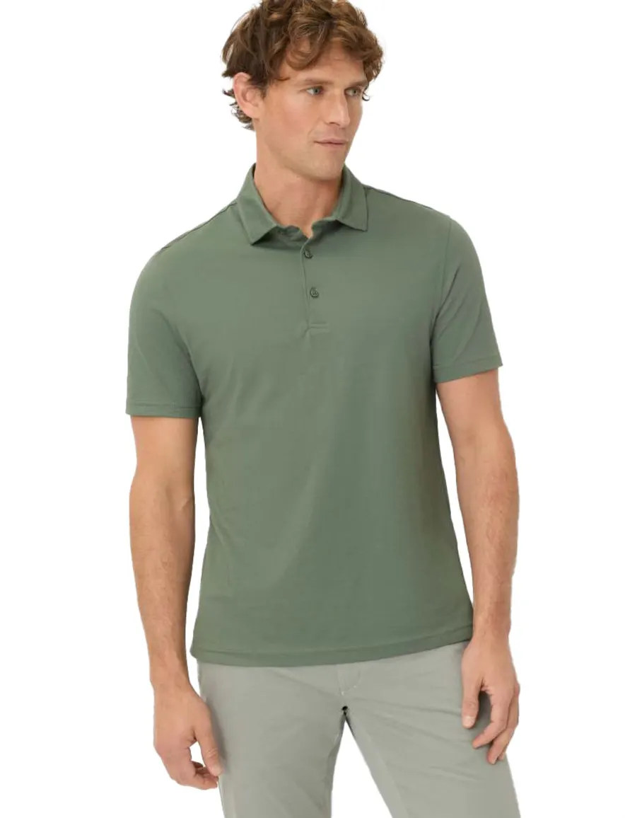 Brax Polo groen korte mouw effen