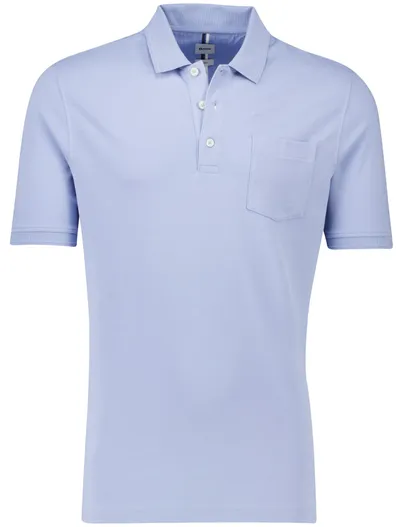 Brax Brax polo lichtblauw effen normale fit pique