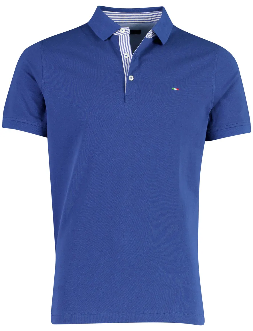 Portofino poloshirt v-hals donkerblauw stretch