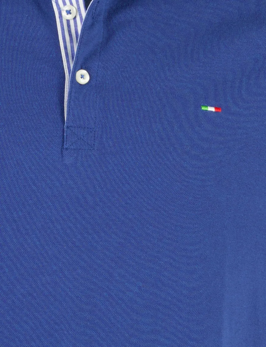 Portofino poloshirt v-hals donkerblauw stretch