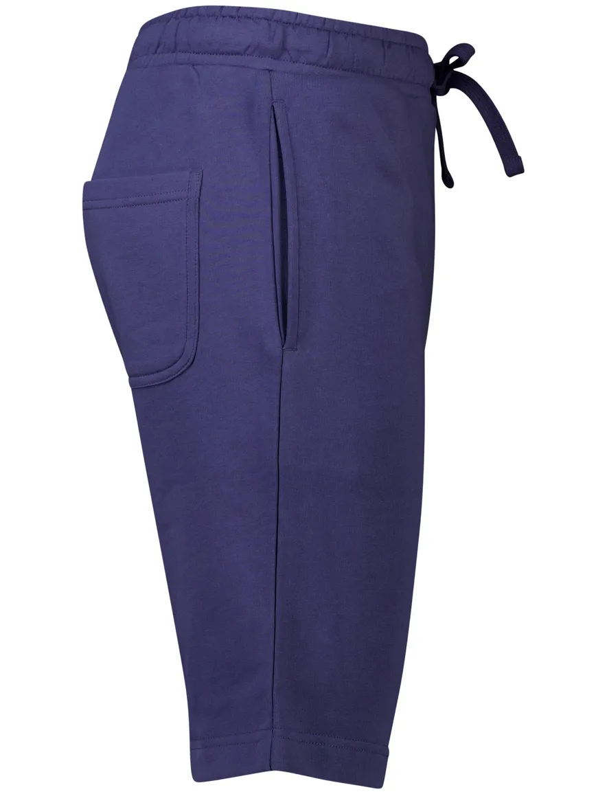 Lyle & Scott bermuda effen donkerblauw slim fit katoen