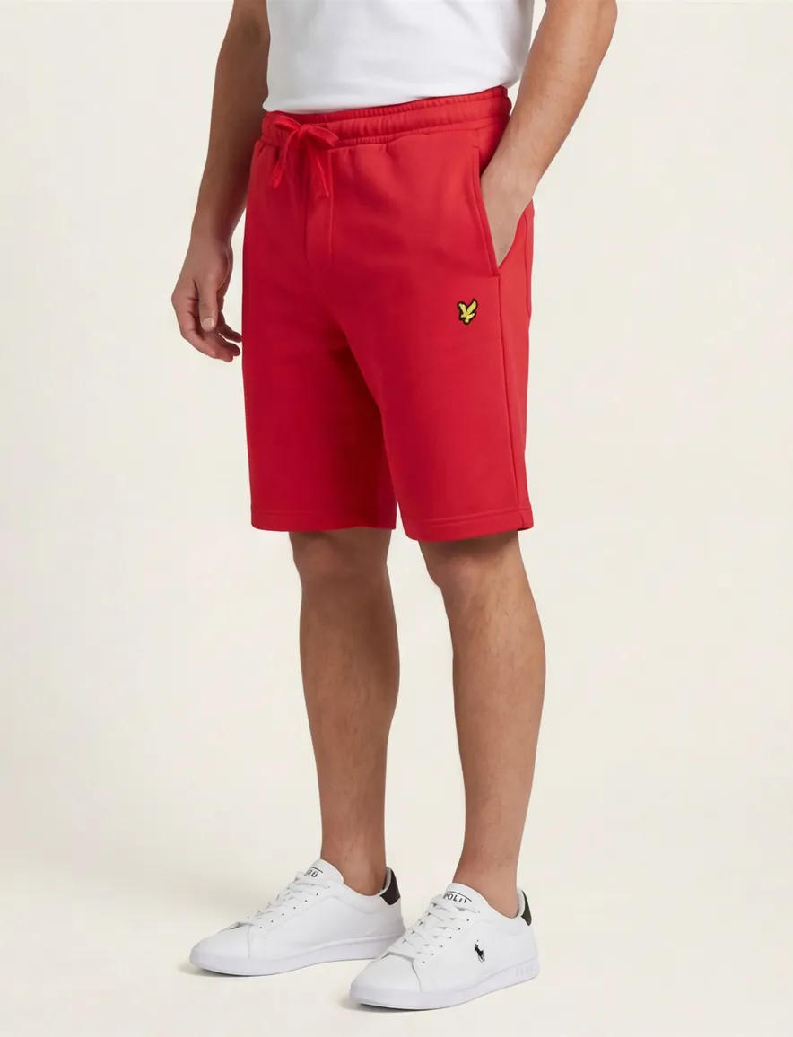 Lyle & Scott bermuda rood effen slim fit katoen
