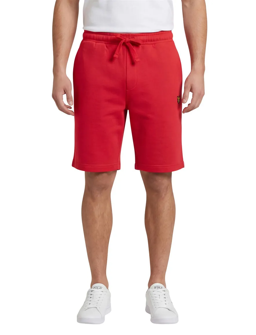 Lyle & Scott bermuda rood effen slim fit katoen