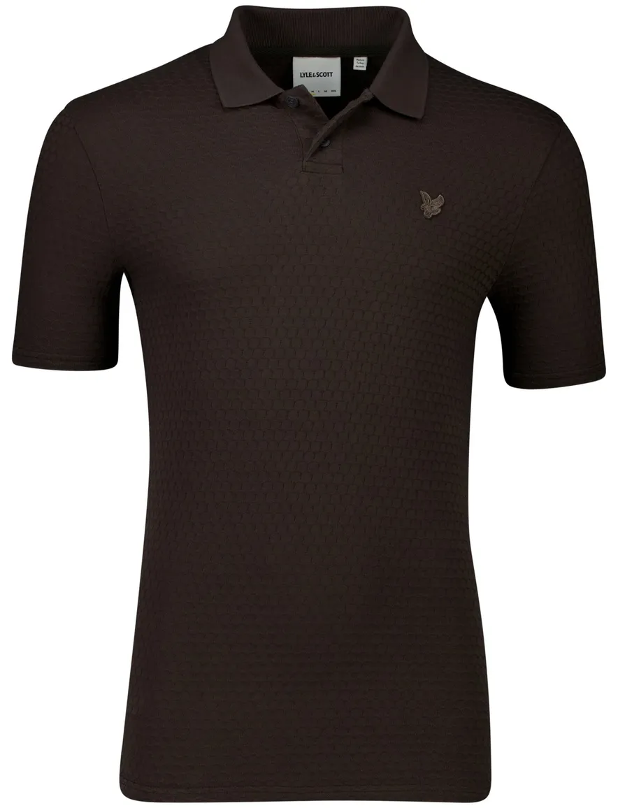 katoenen Lyle & Scott poloshirt bruin effen slim fit