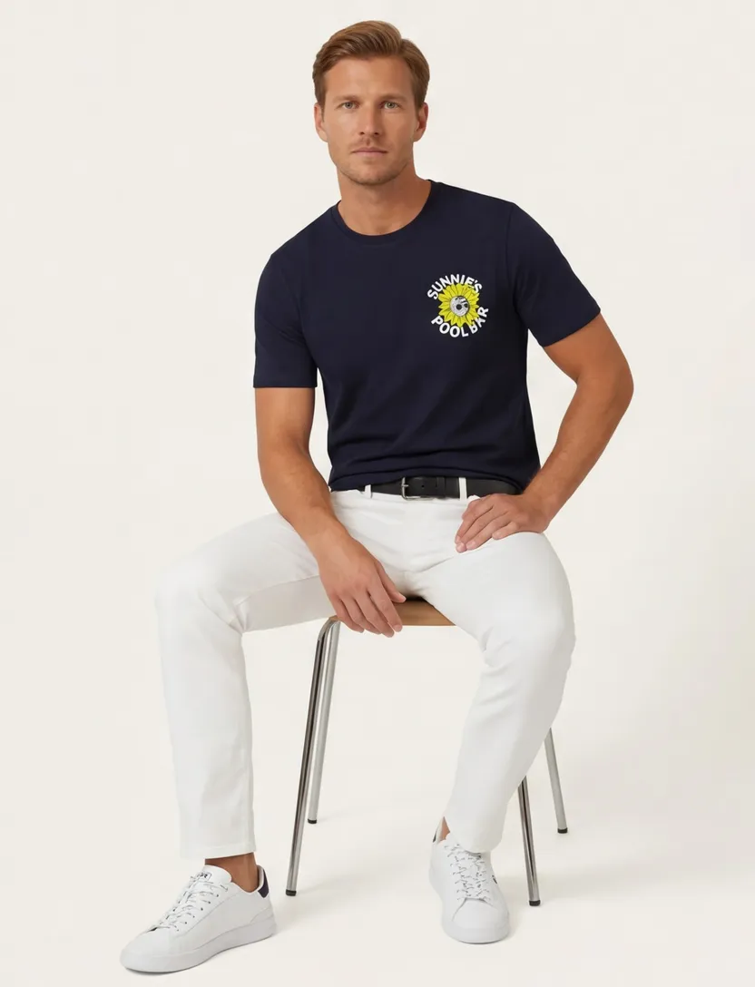 Lyle & Scott T-shirt donkerblauw korte mouw