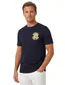 Lyle & Scott T-shirt donkerblauw geprint ronde hals