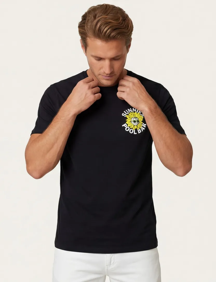 Lyle & Scott T-shirt zwart korte mouw