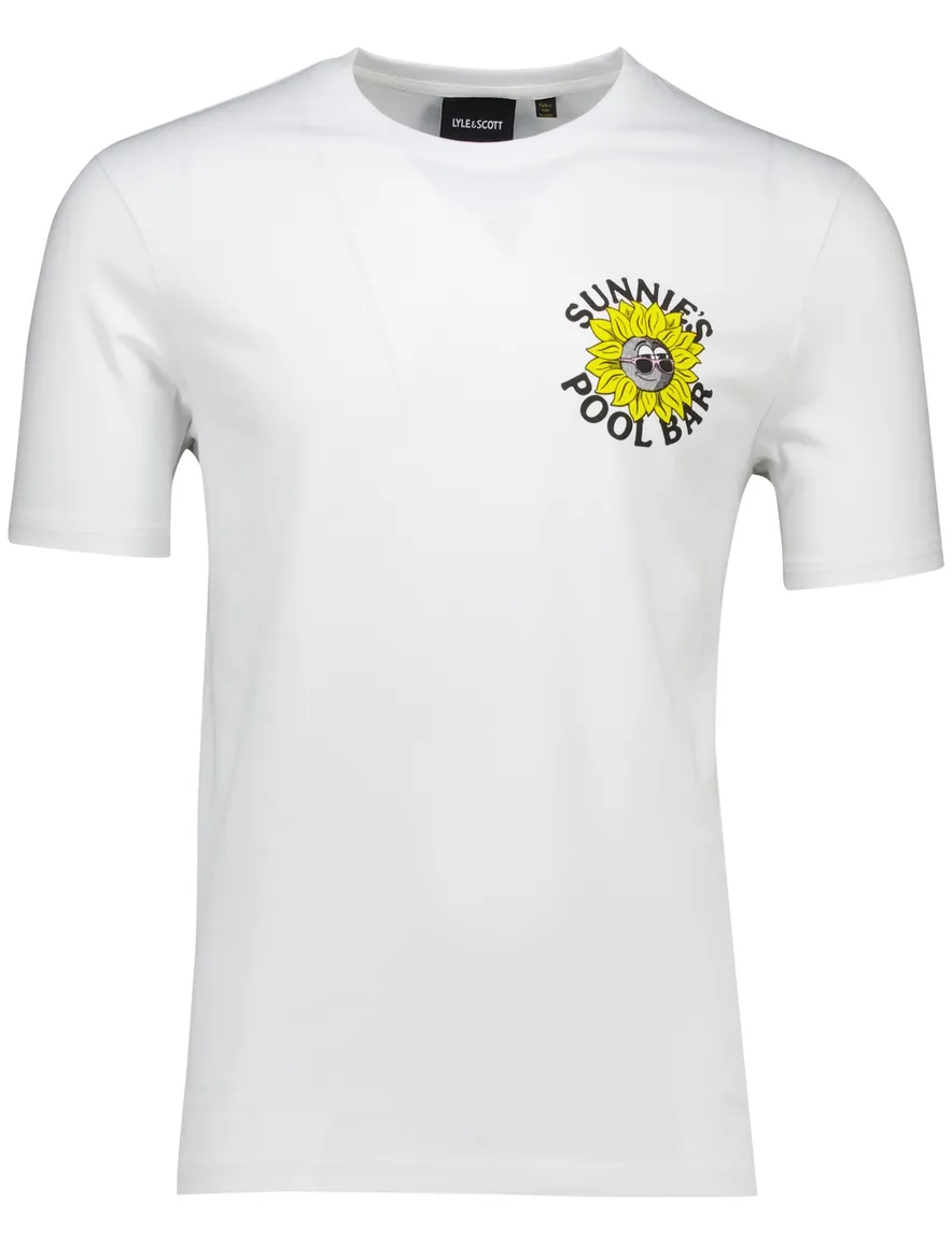 Lyle & Scott T-shirt wit korte mouw geprint