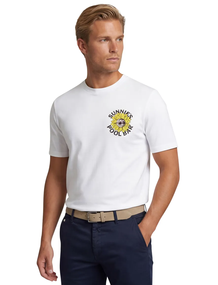 Lyle & Scott T-shirt wit korte mouw geprint