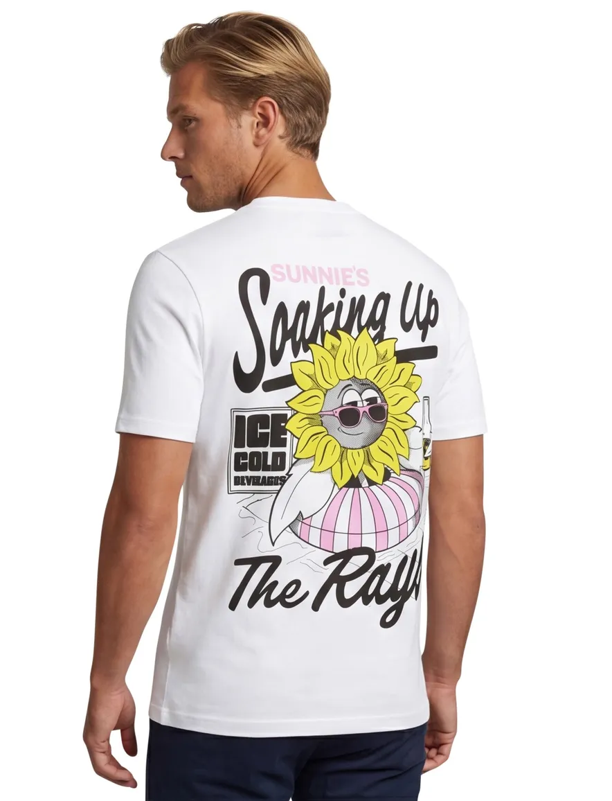 Lyle & Scott T-shirt wit korte mouw geprint