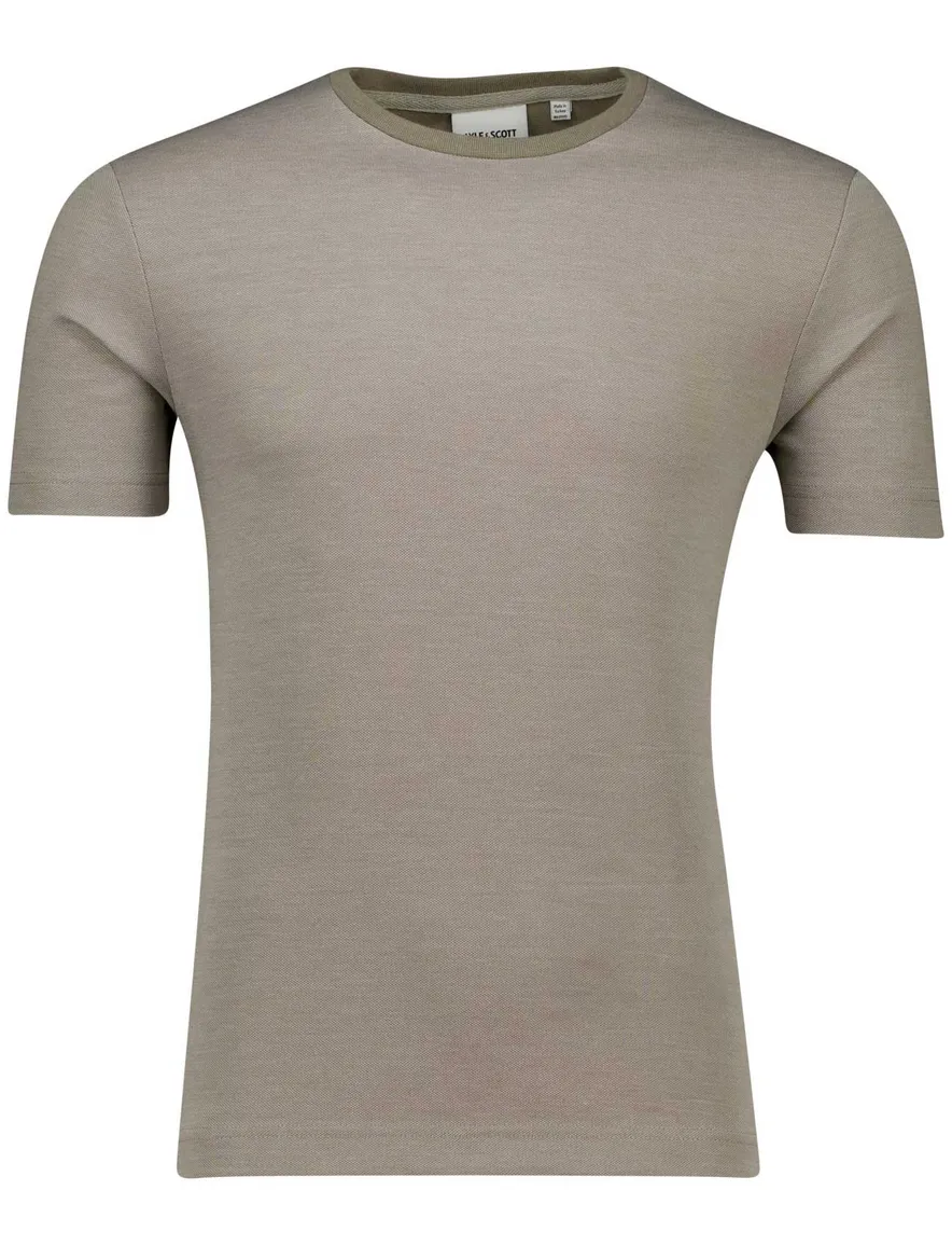 Lyle & Scott T-shirt bruin effen slim fit