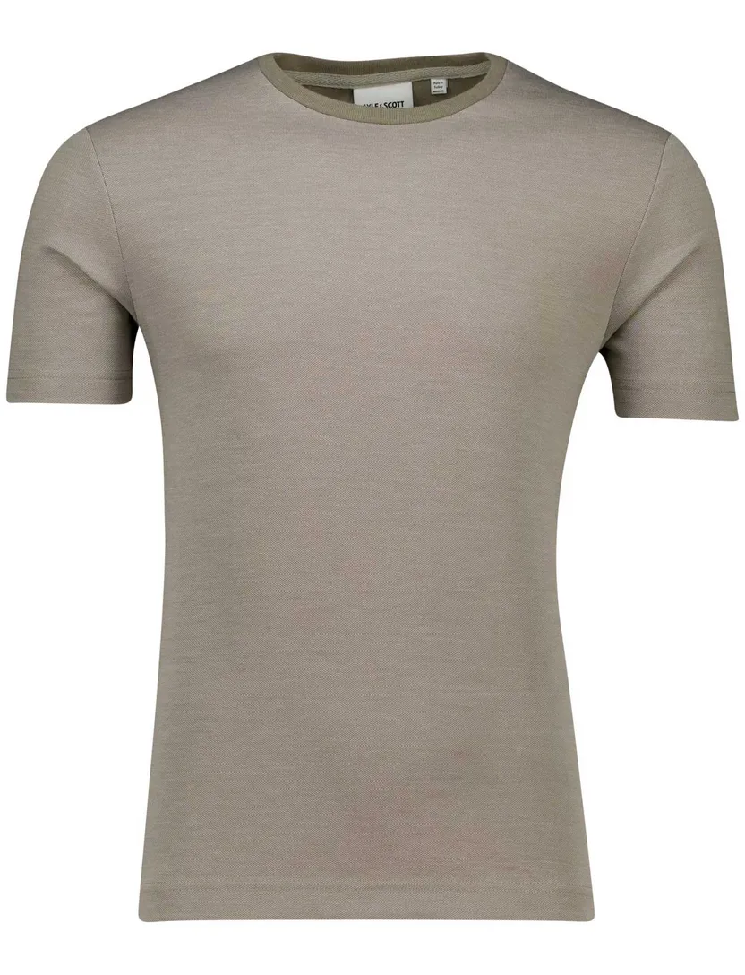 Lyle & Scott T-shirt effen bruin slim fit
