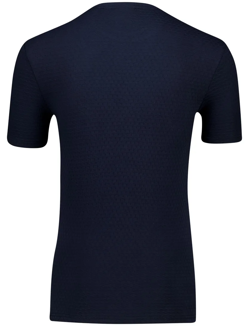 Lyle & Scott Jacquard t-shirt donkerblauw effen