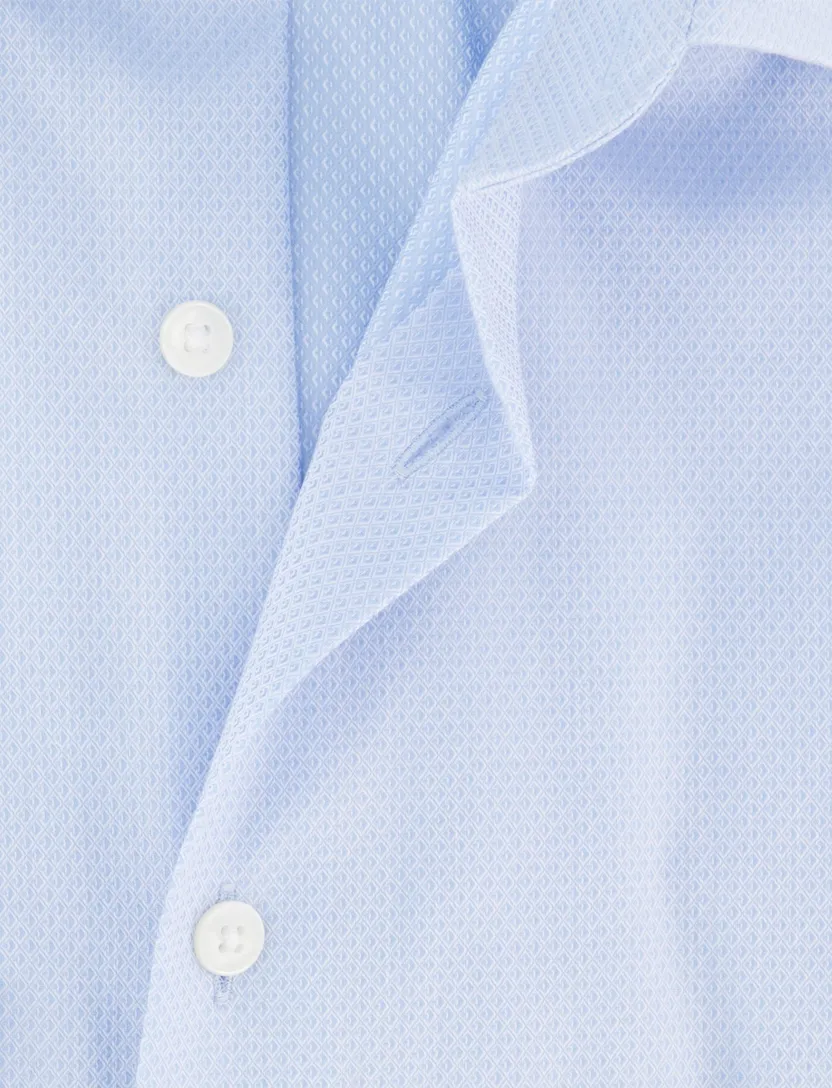 Olymp modern fit overhemd strijkvrij blauw katoen semi-wide spread boord