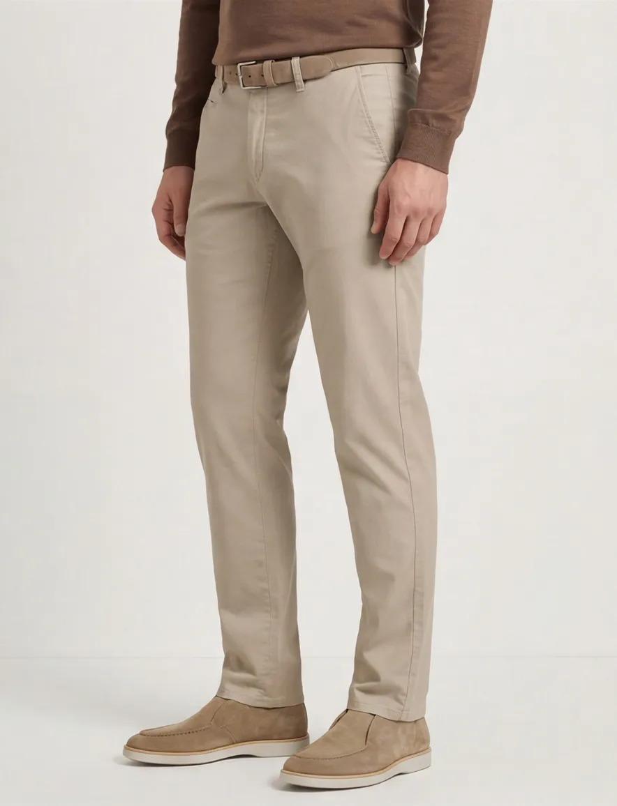 Brax pantalon 5-pocket Fabio beige wijde fit