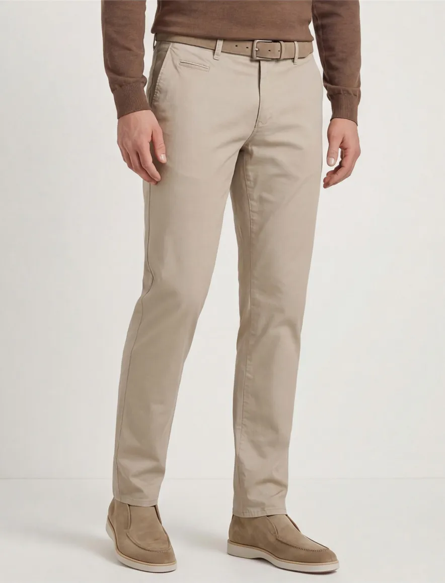 Brax pantalon 5-pocket Fabio beige wijde fit