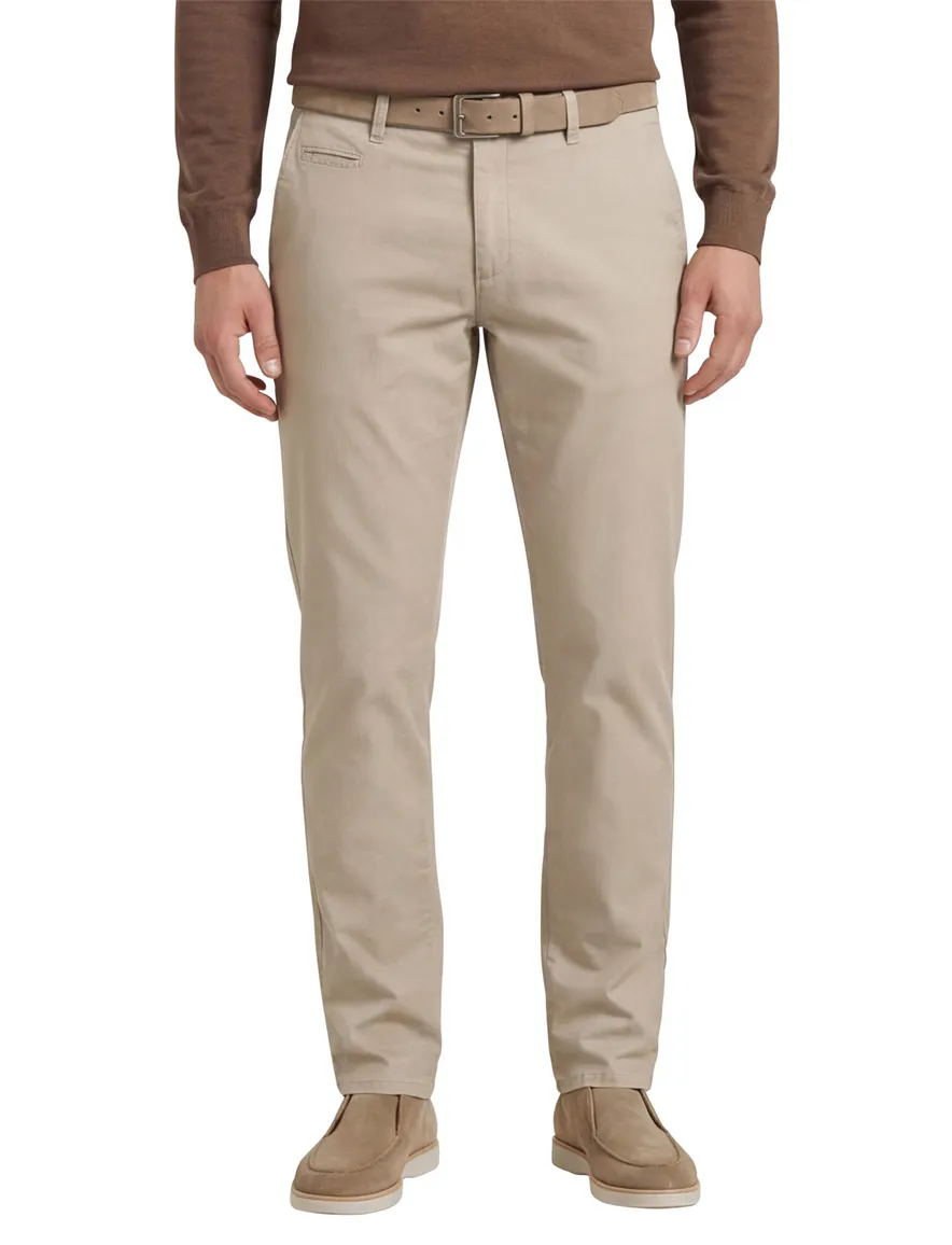 Brax pantalon 5-pocket Fabio beige wijde fit