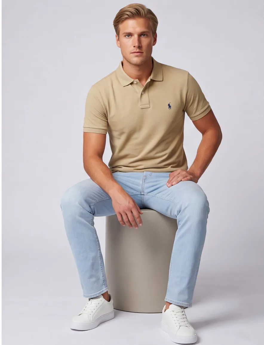Polo Ralph Lauren polo khaki 2-knoops