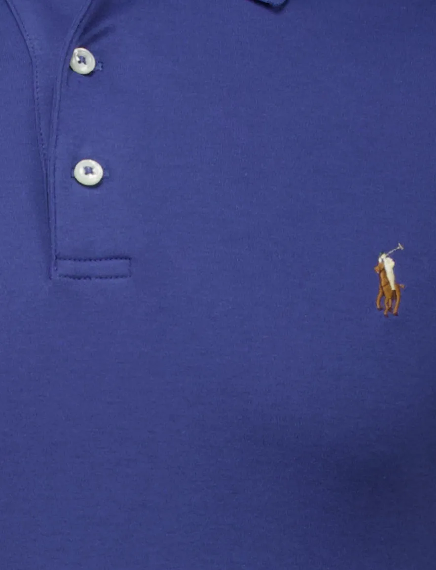 Polo Ralph Lauren custom slim fit polo donkerblauw effen