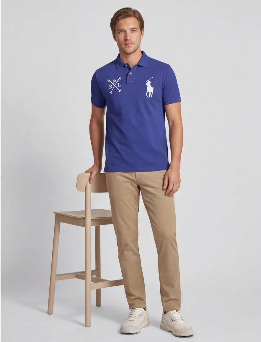 Polo Ralph Lauren polo blauw 2-knoops