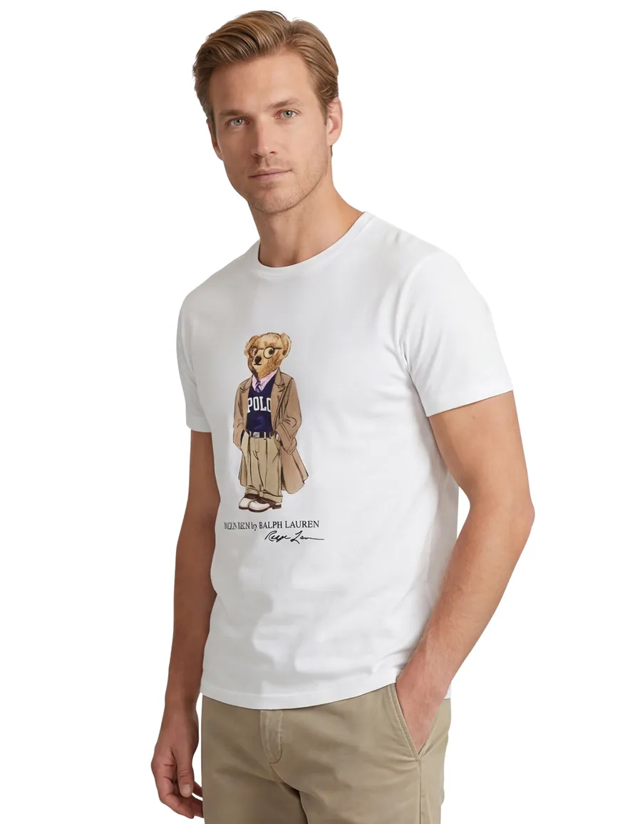 Polo Ralph Lauren t-shirt wit met bear katoen
