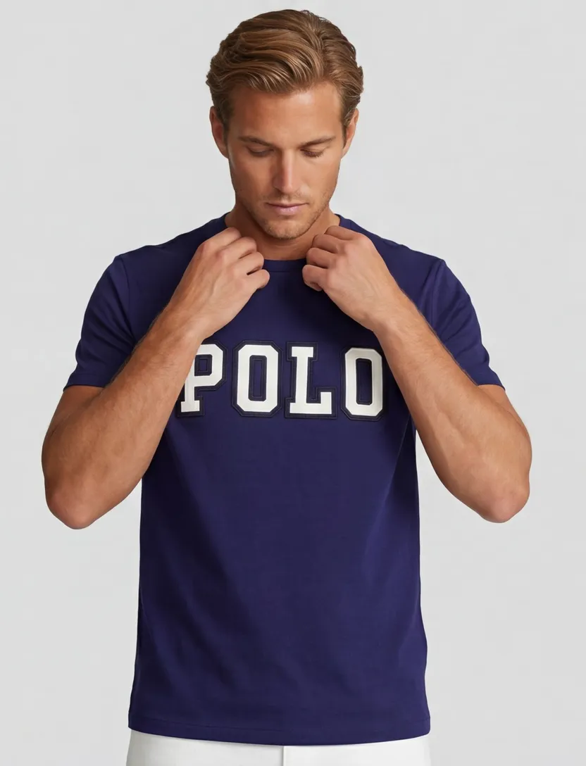 Polo Ralph Lauren T-shirt donkerblauw ronde hals