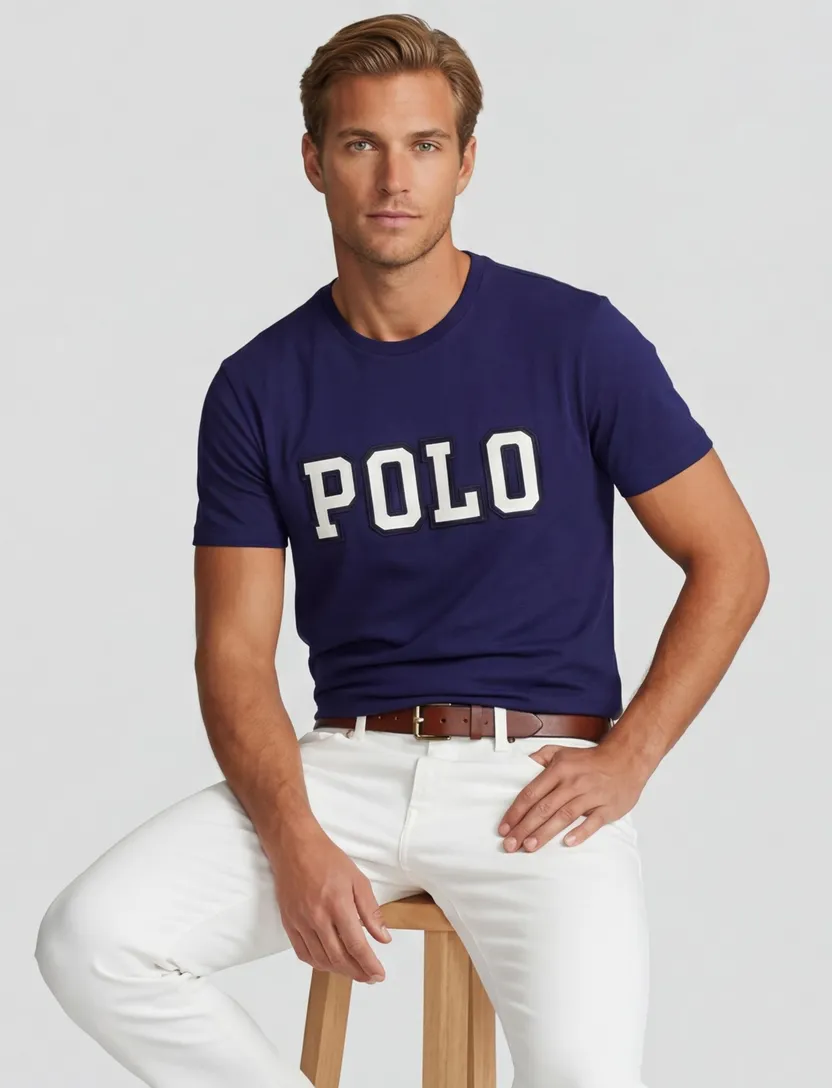 Polo Ralph Lauren T-shirt donkerblauw ronde hals